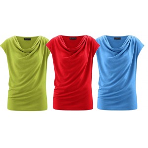 Top encollure Drapé, en coton bio et chanvre